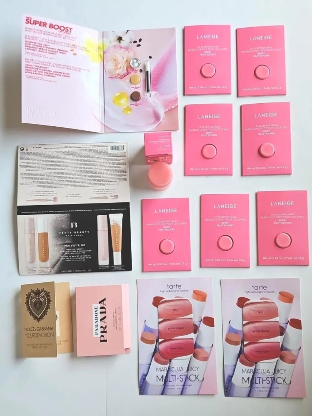 NWT x14 LANEIGE Berry Lip Sleeping Mask Bundle Pink Taste Maracuja Multi Stick